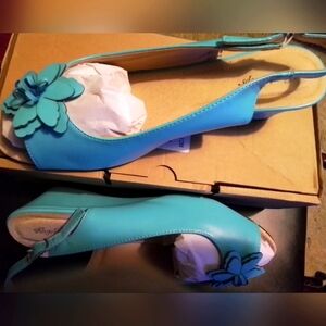 Women's Turquoise Wedge Heel Pumps